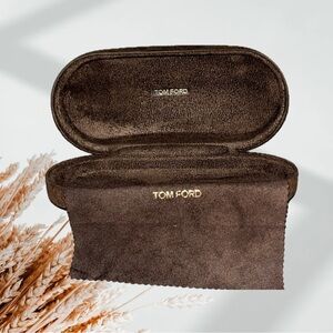 Tom Ford Brown Glasses Case Sleek Suede Design